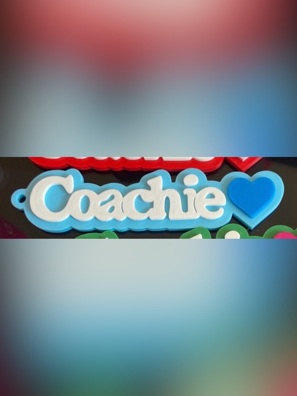 Coachie blue heart hangtag bag charm keychain (hand made unbranded) NEW